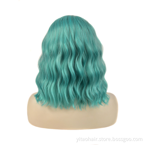 ZYR Long Wavy Synthetic Lace Front Wig Glueless Purple High Temperature Heat Resistant Fiber Hair Wigs for Women Light Swiss HEN